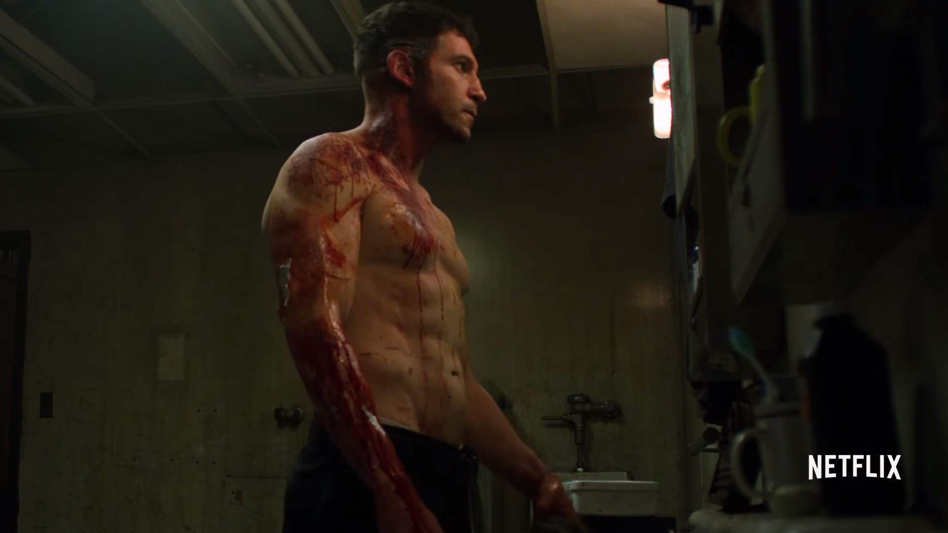 punisher shirtless